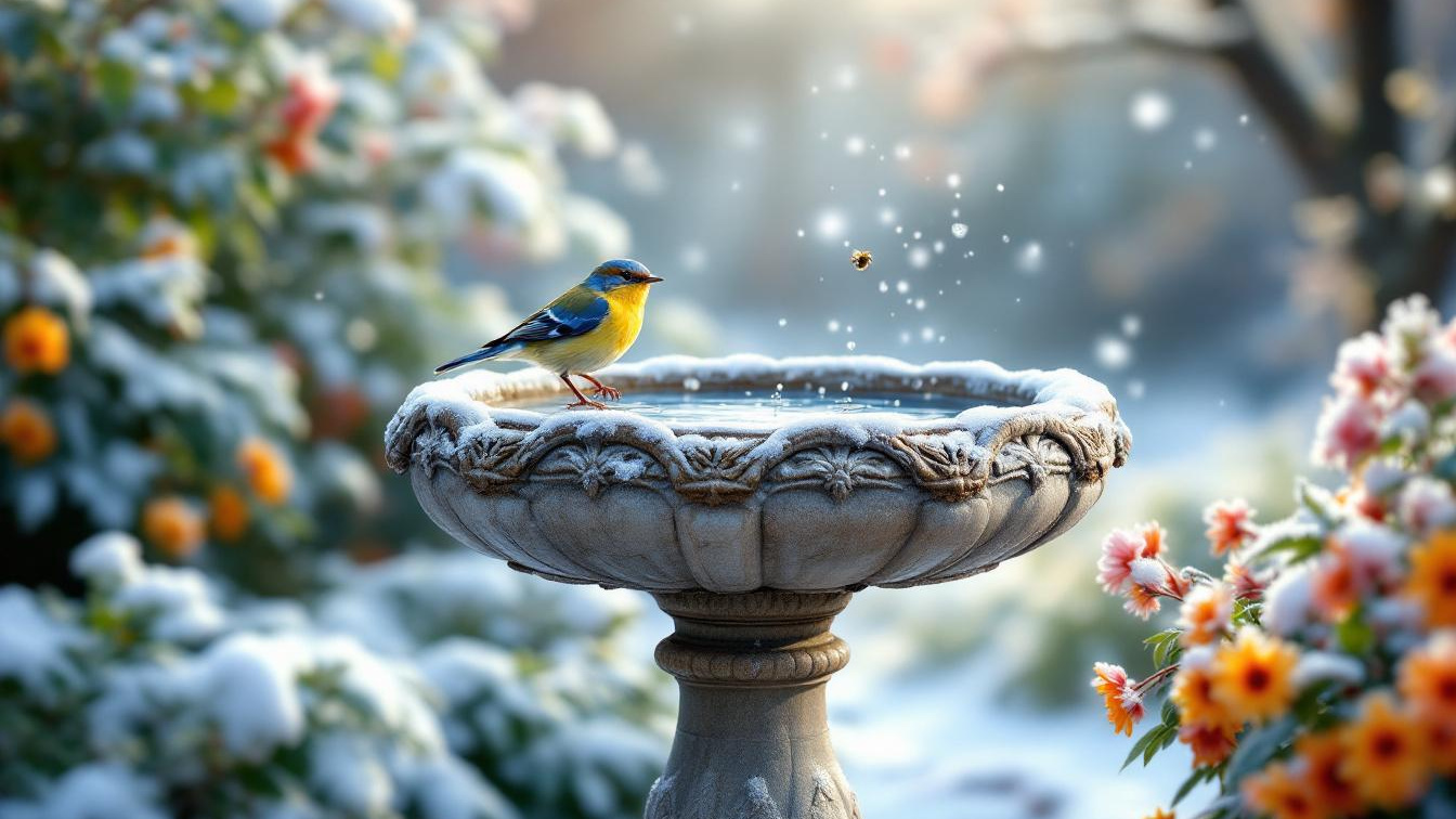 De simpele truc om je vogelbad ijsvrij te houden zonder elektriciteit