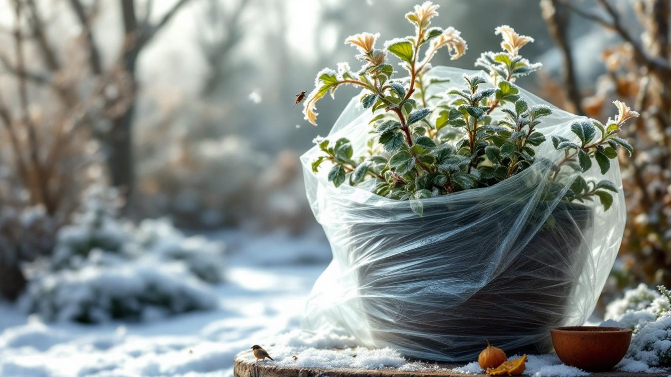 Plastic folie om je planten wikkelen verergert de vorstschade in plaats van te beschermen