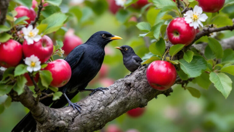 Waarom merels dol zijn op appels en hoe je ze aantrekt