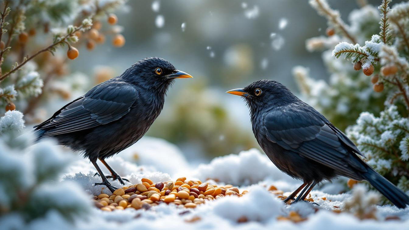 Zo help je merels de winter door met voer dat ze nergens anders vinden