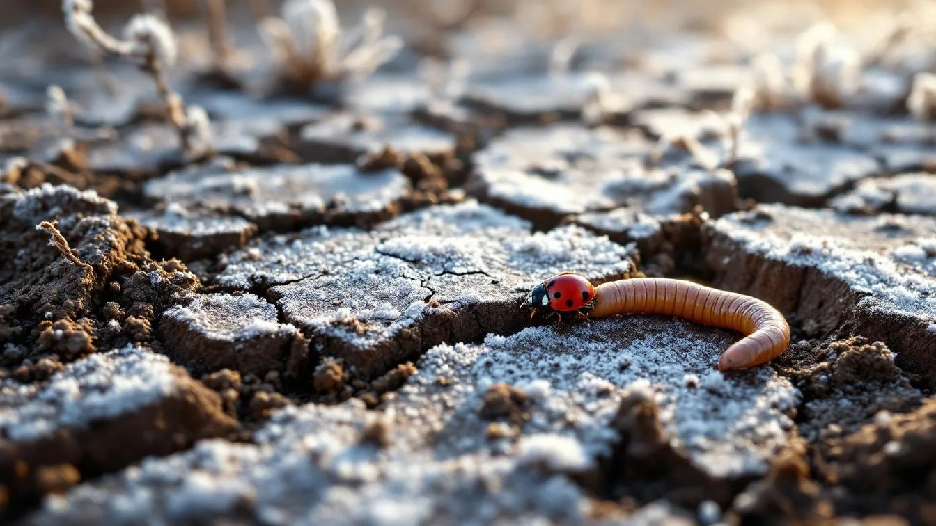 Bij temperaturen onder nul valt zware kleigrond uiteen in fijnere kruimels
