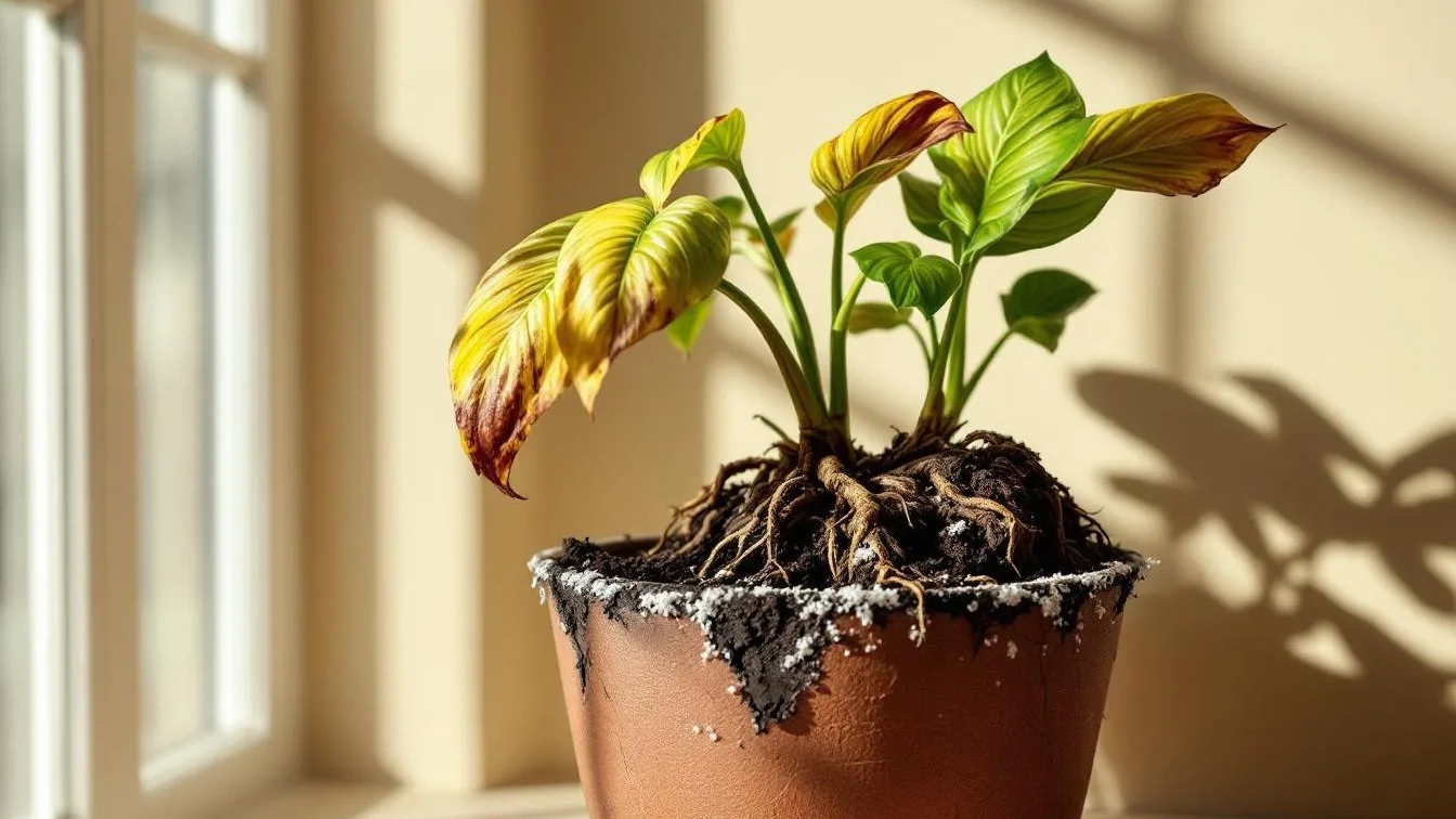 De bemesting die je nu geeft kan je plant niet verwerken en vergiftigt de wortels