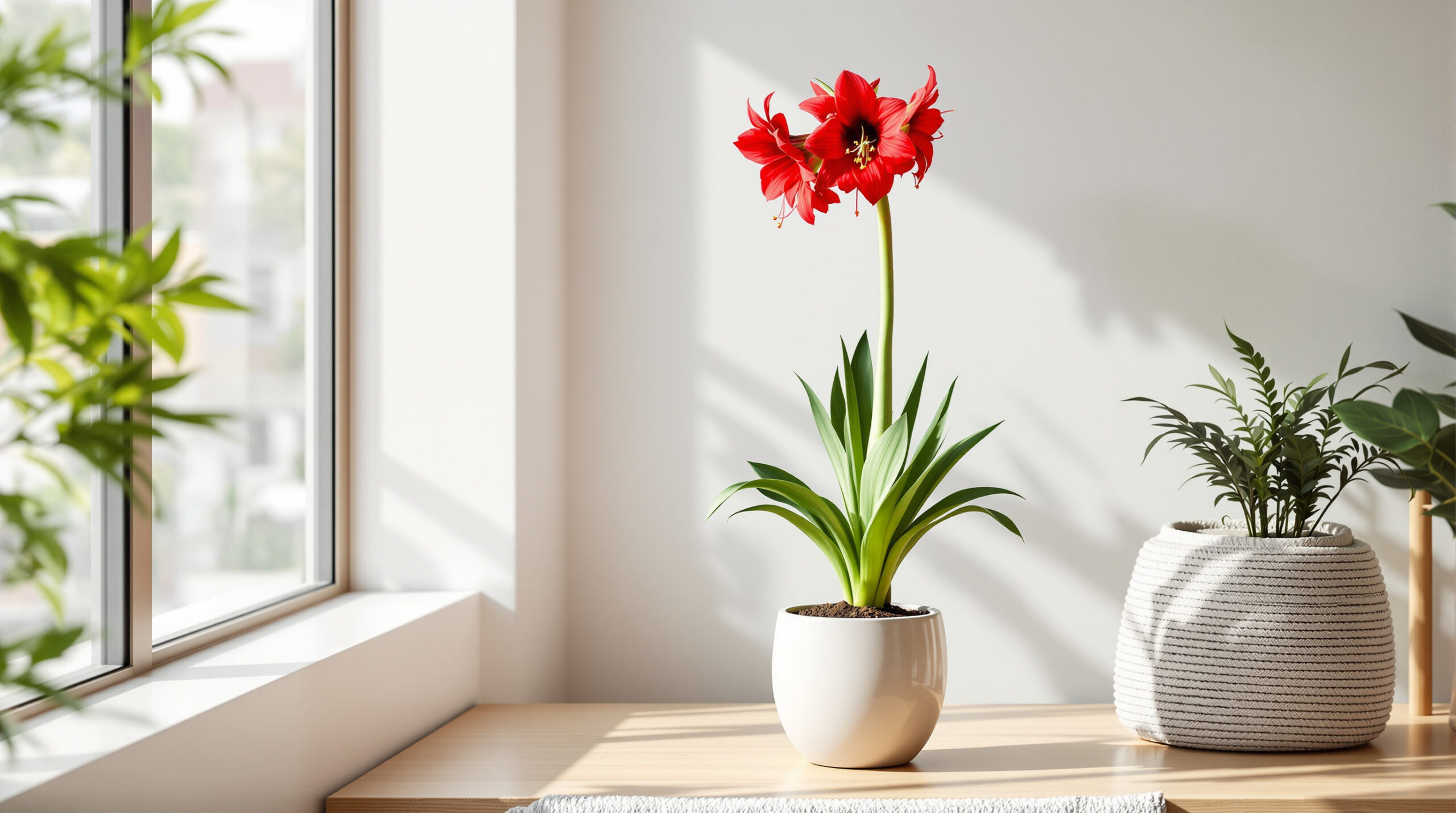 De ideale temperatuur voor een amaryllis is precies 20 graden overdag en 16 graden ’s nachts