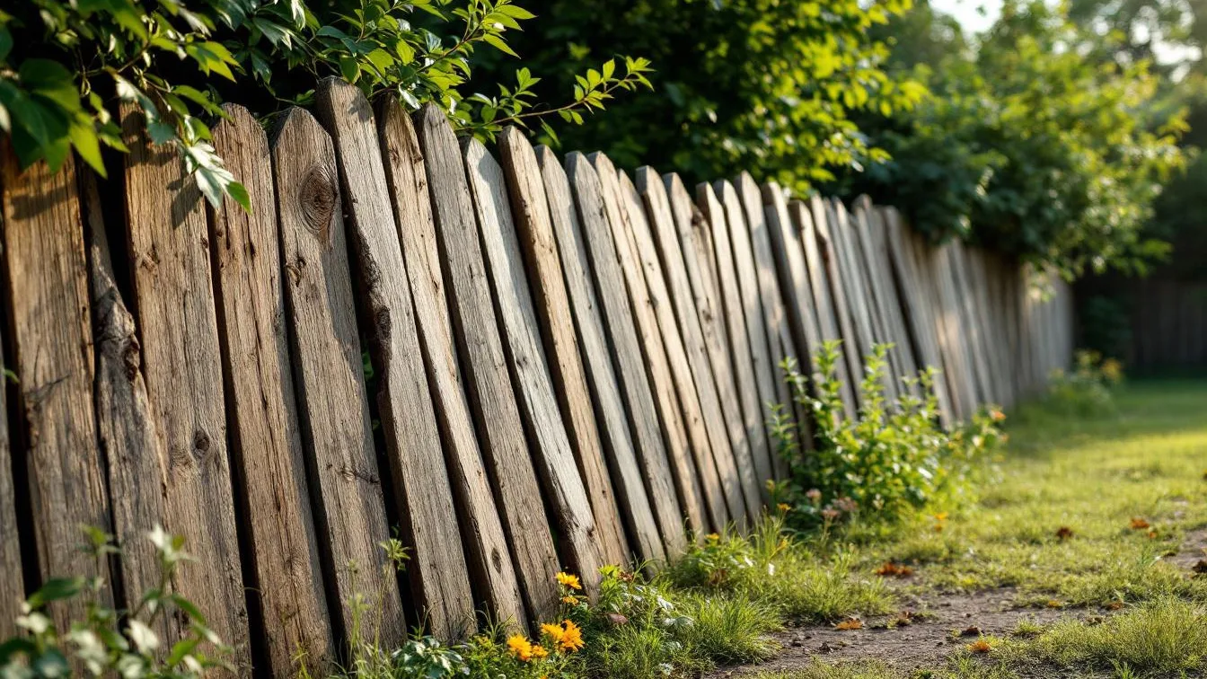 De schutting die nu scheef staat heeft waarschijnlijk last van verrotte palen