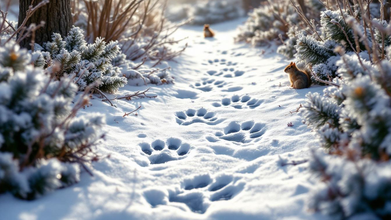 De sporen in de sneeuw vertellen nu het complete verhaal van je tuinbezoekers