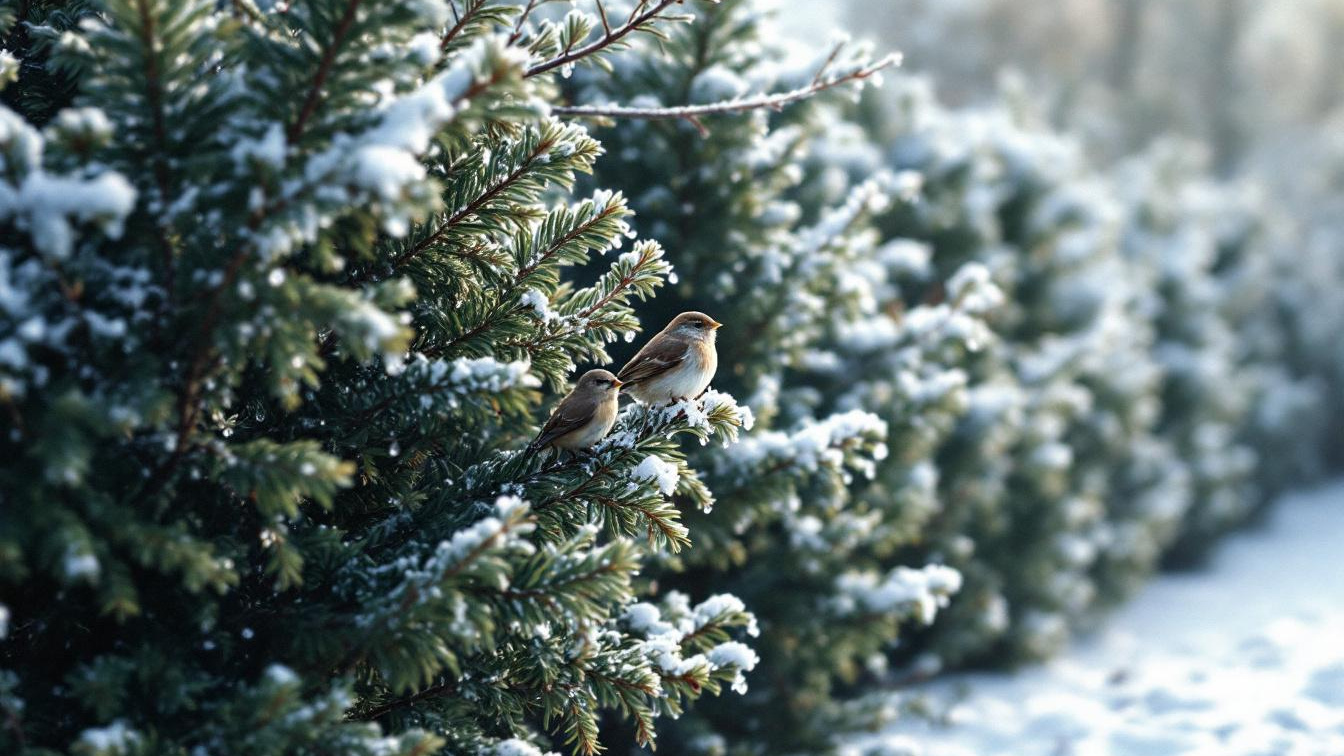 De veiligste plek voor tuinvogels tijdens vuurwerk is een dichte haag of conifeer