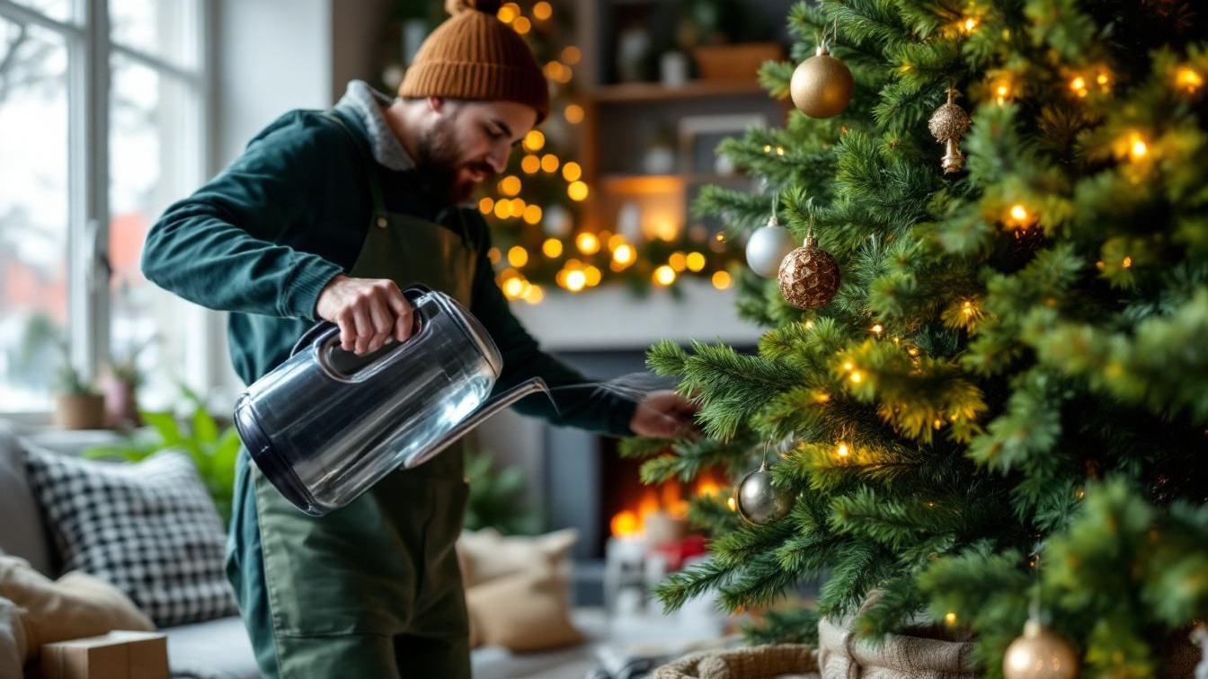 Een kerstboom heeft precies 10 liter water per dag nodig om zijn naalden te behouden