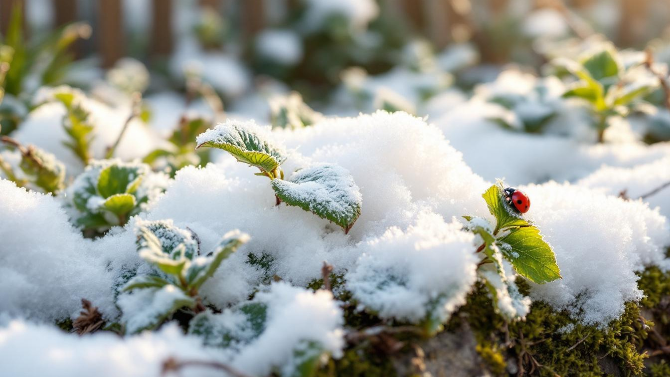 Een laag sneeuw van 10 centimeter isoleert je planten beter dan welke beschermhoes dan ook