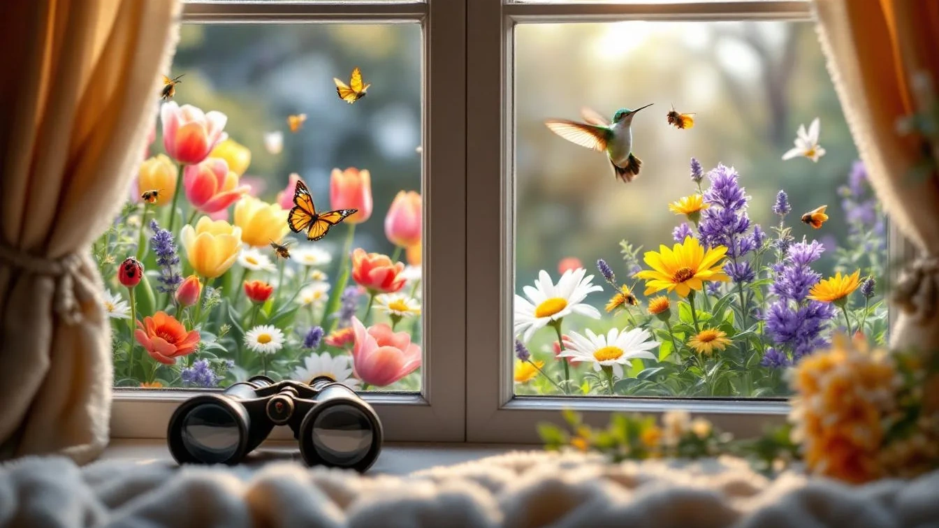 Een verrekijker bij je raam opent een hele nieuwe wereld aan tuinobservaties