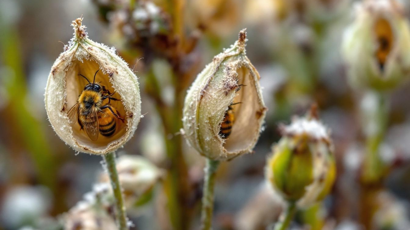 Insectendeskundigen bevestigen dat 60% van de solitaire bijen in holle stengels overwintert