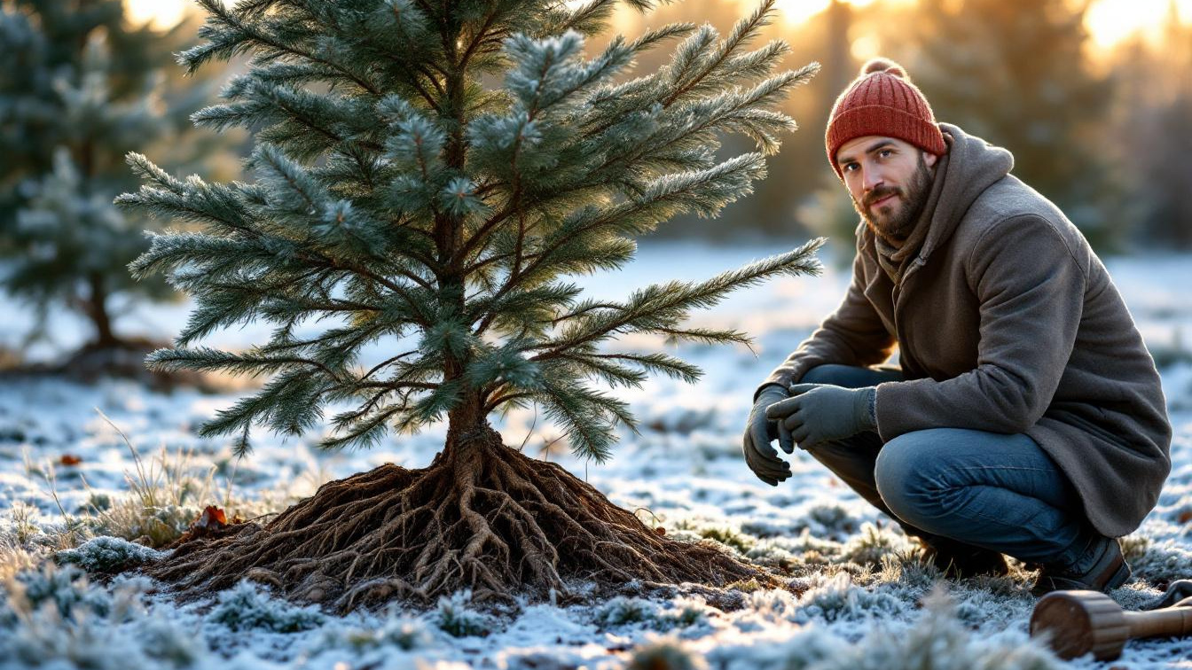Je kerstboom buiten laten staan voor het planten droogt de wortels uit binnen 24 uur