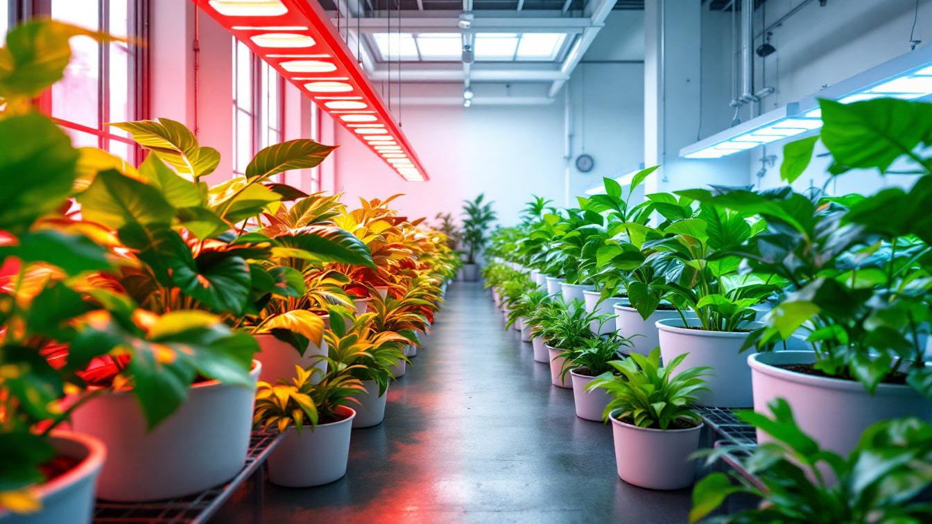 Kwekerijonderzoekers ontdekken dat groeilampen met rood licht effectiever zijn dan wit licht