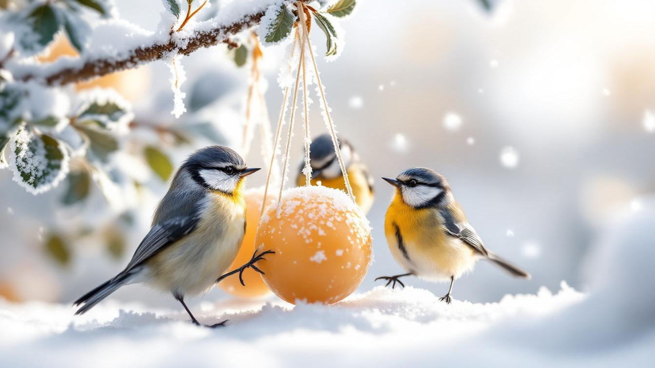 Ornithologen ontdekken dat mezen 50% meer vetbollen eten bij temperaturen onder nul