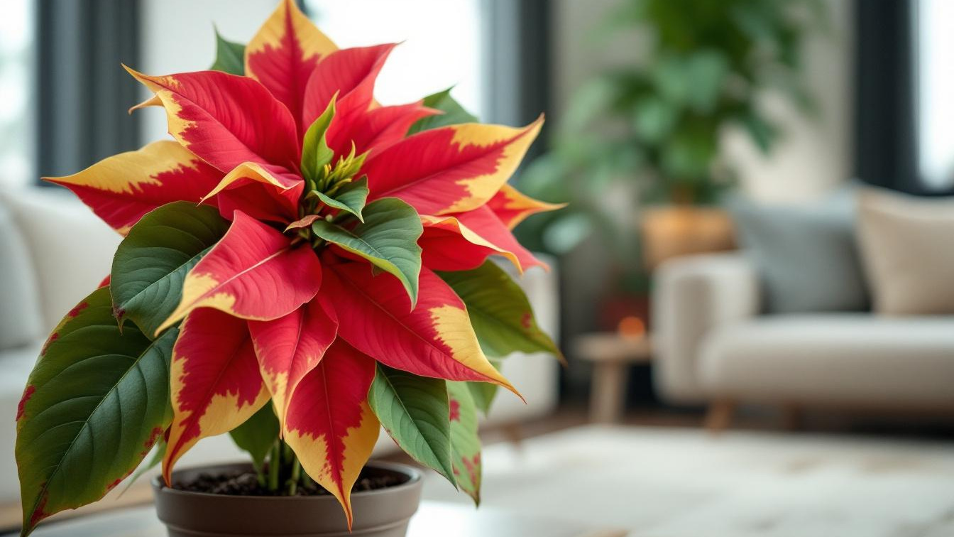 Slechts 5 graden temperatuurverschil tussen dag en nacht laat je poinsettia verwelken
