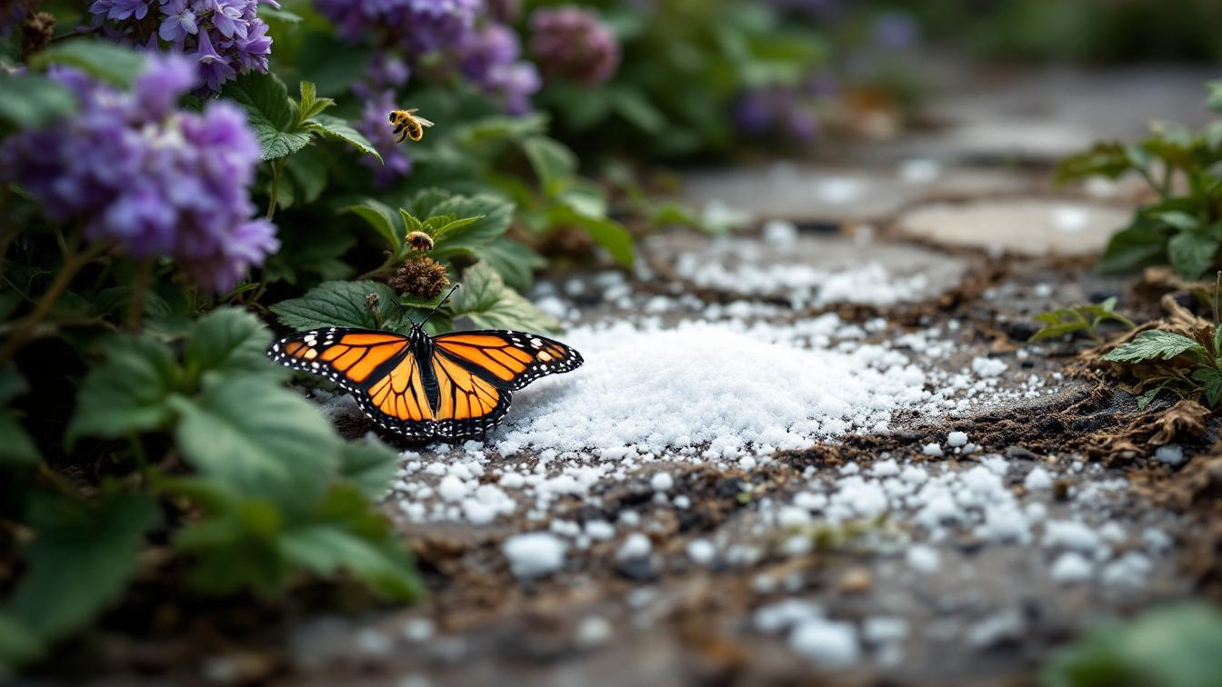 Zout strooien op je tuinpad doodt binnen 48 uur alle planten in een straal van 30 centimeter